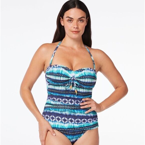 New Bleu by Rod Beattie Draped Bandeau
Tankini Top - Navy Blue 8 New - Picture 1 of 15